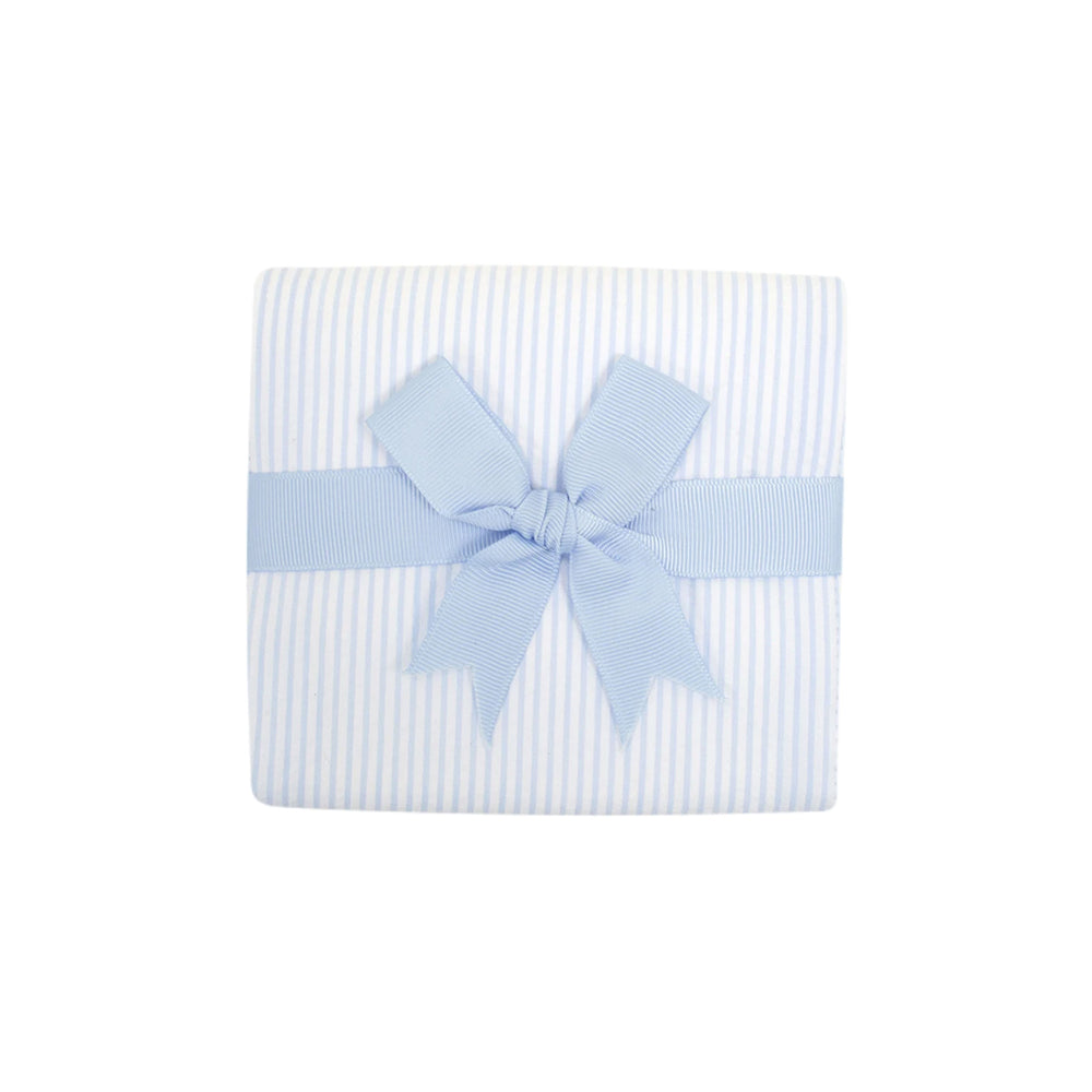 Blue Seersucker Burp Cloth