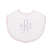 Pink Seersucker Bib