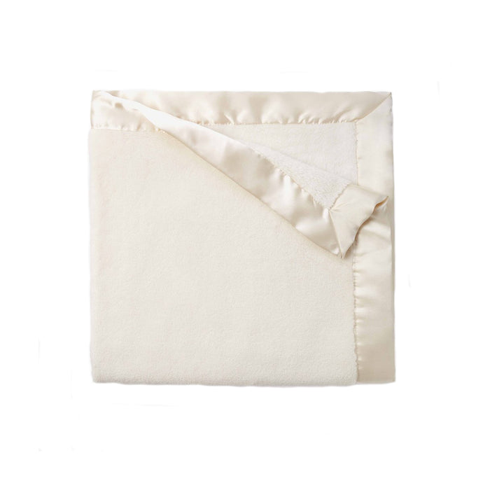 Cream Fleece Satin Trim Blanket