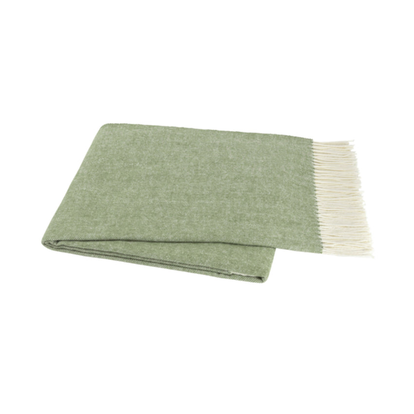 Italian Herringbone Nursery Throw in Olive