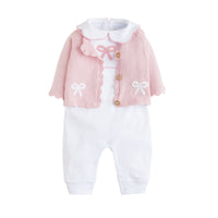 Pink Bow Crochet Playsuit