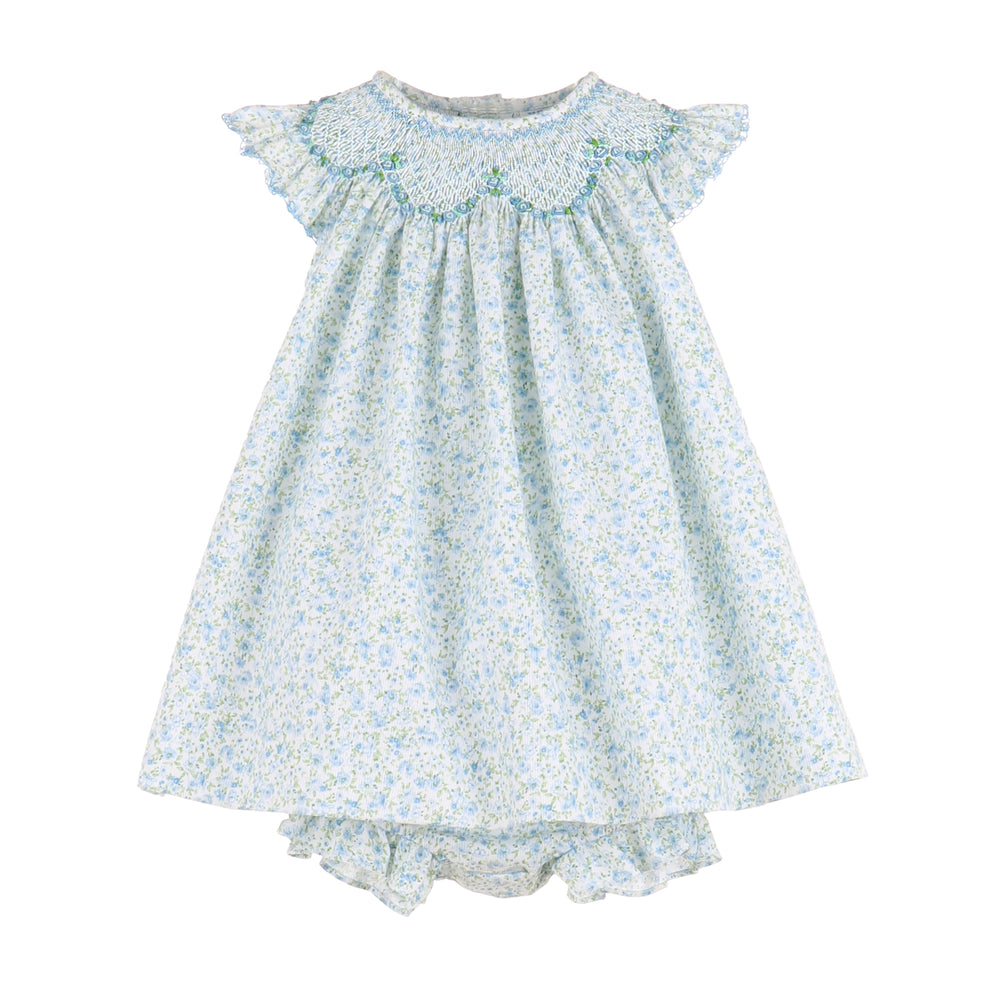 Smocked Bishop Bullion Knots Blue