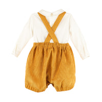 Honey Pinwale Boy Romper Set