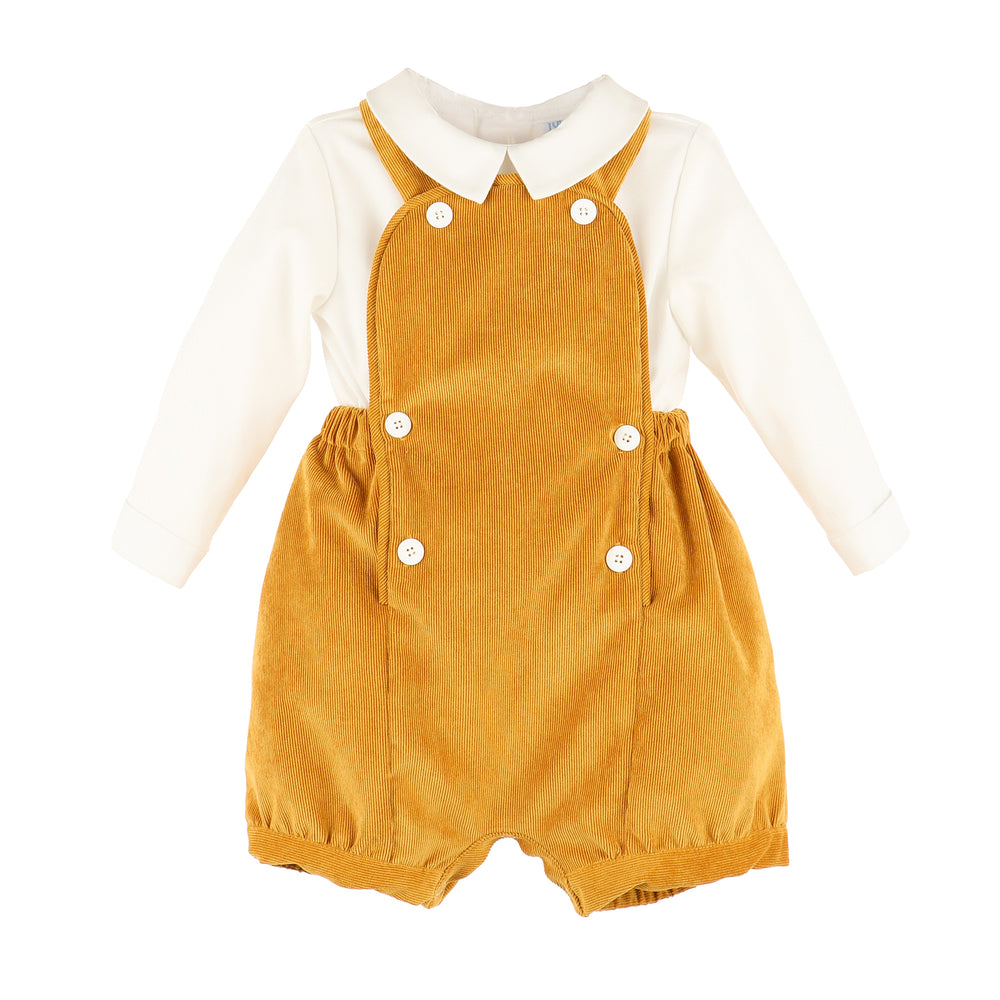 Honey Pinwale Boy Romper Set