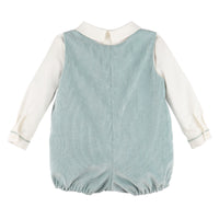 Classic Mint Corduroy Romper Set for Him