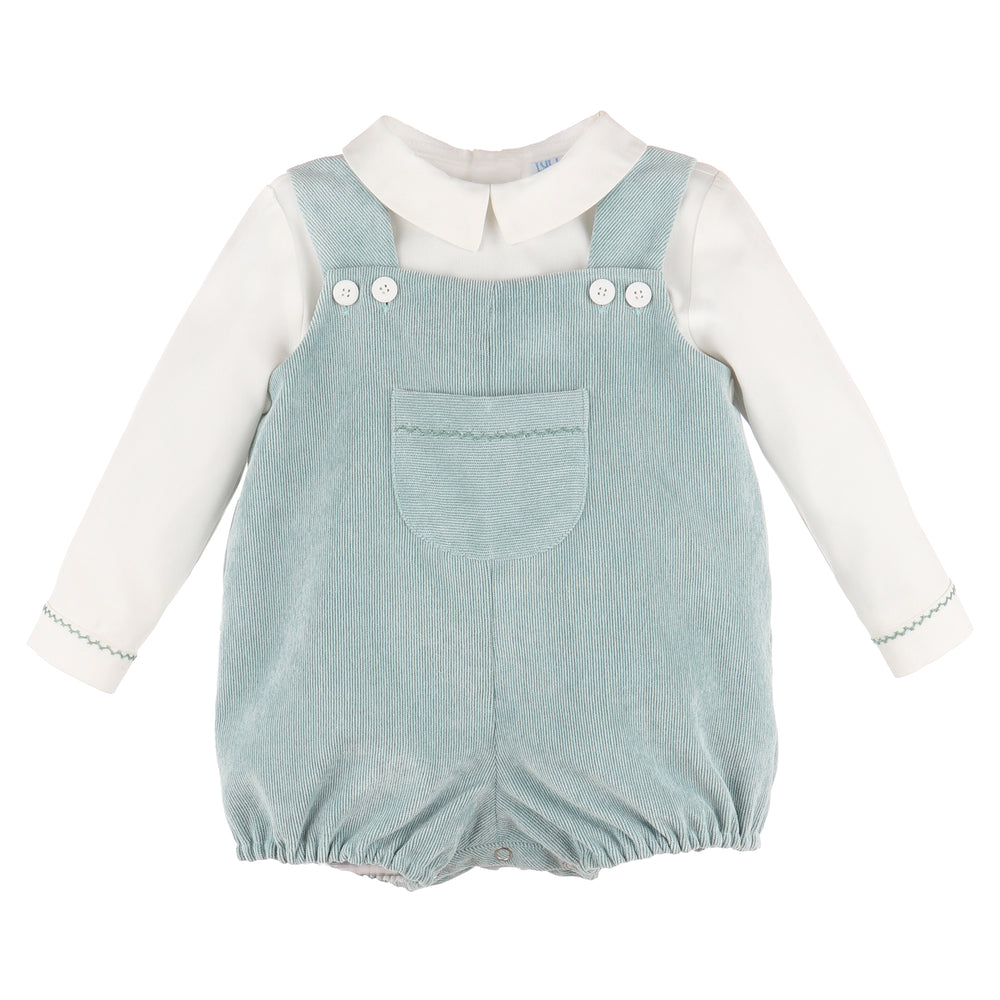 Classic Mint Corduroy Romper Set for Him