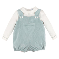 Classic Mint Corduroy Romper Set for Him