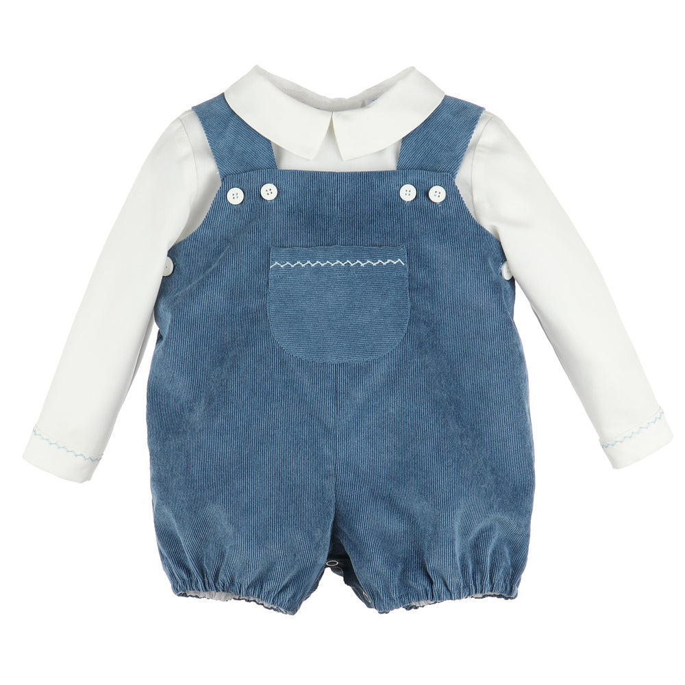 Classic Navy Corduroy Romper Set for Him