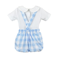 Arthur Blue & White Check Overall Set