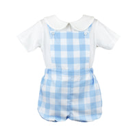 Arthur Blue & White Check Overall Set