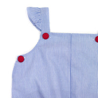 Blue Stripe Flutter Sleeve Bubble