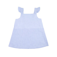 Blue Stripe Red Button Dress