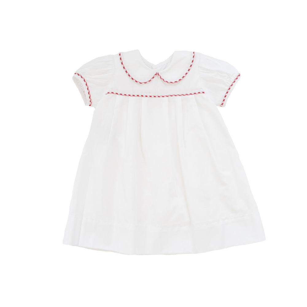 White Dress With Red Gingham Trim