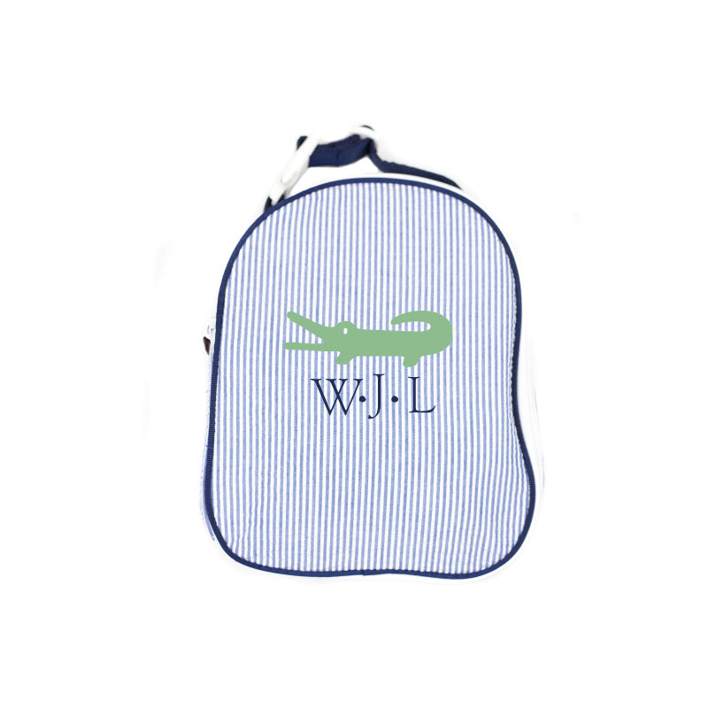 Navy Seersucker Lunchbox