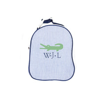 Navy Seersucker Lunchbox