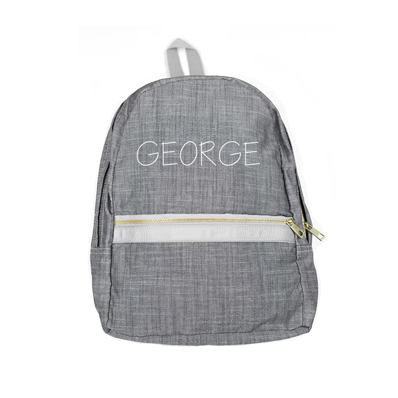 Grey Chambray Backpack