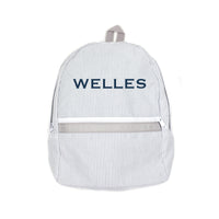 Grey Seersucker Backpack