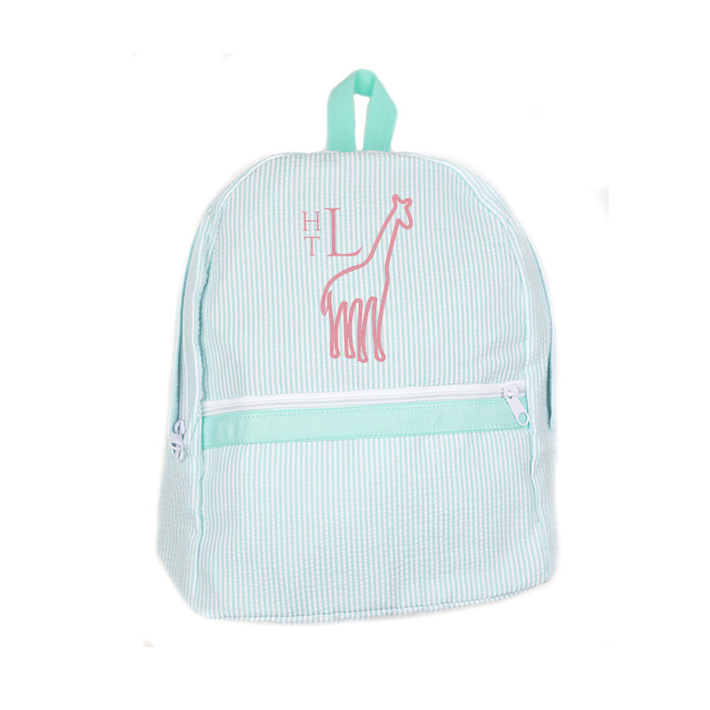 Mint Seersucker Backpack