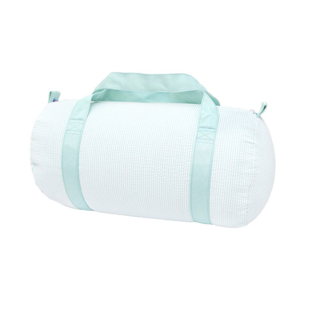 Mint Seersucker Duffel Bag