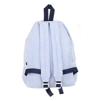 Navy Seersucker Backpack