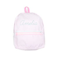 Pink Seersucker Backpack