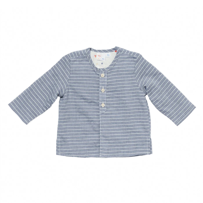 Lupo Baby Shirt Blue Chambray Stripes