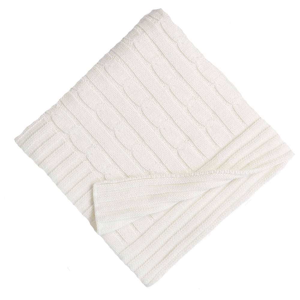Cream Cable Knit Blanket