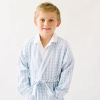 Light Blue Gingham Robe