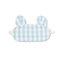 Blue Gingham Bear Eye Mask