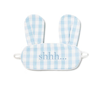 Blue Gingham Bunny Eye Mask