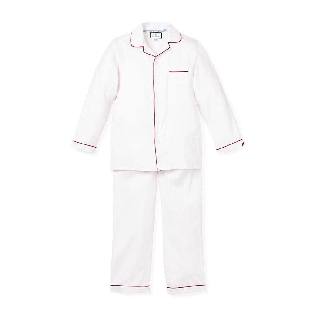Classic White and Red Pajama Set