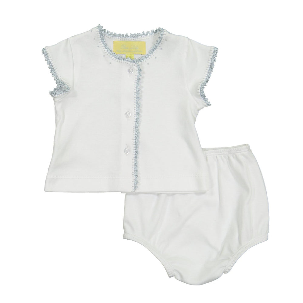 Blue Jersey Crib Set