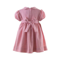 Pink Scalloped Trim Smocked Dress