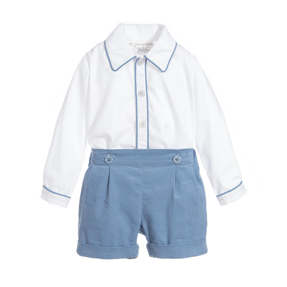 Blue Corduroy Short Set