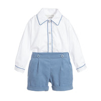 Blue Corduroy Short Set