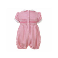 Pink Geometric Smocked Babysuit