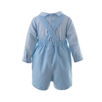 Blue Babycord Shorts Set