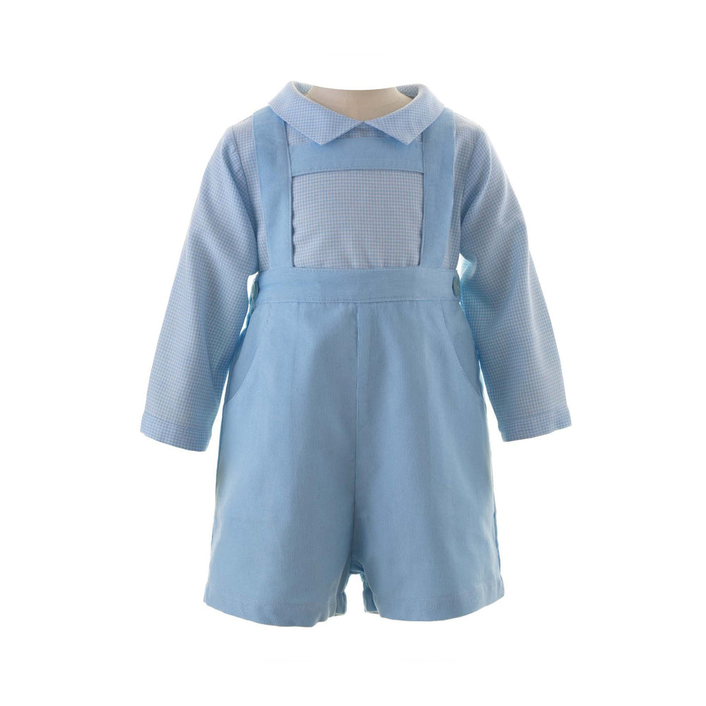 Blue Babycord Shorts Set