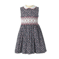 Vintage Floral Smocked Dress
