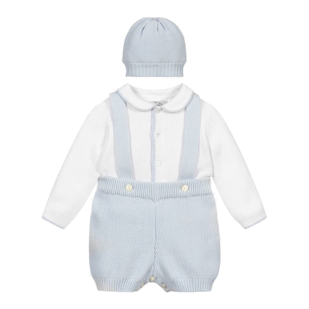 White and Blue Knit Set