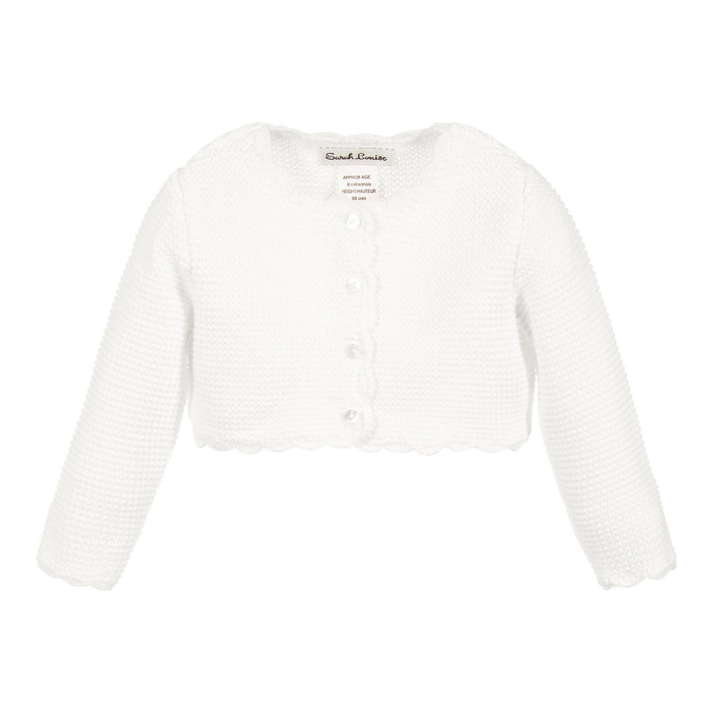 Scalloped Bolero White Cardigan