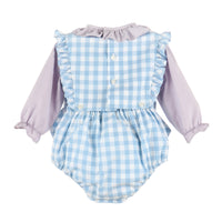 Blue Gingham and Lilac Overall for Her
