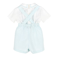 Suspender Two-Piece Aqua Linen Set