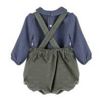 His Olive Green Overall Set