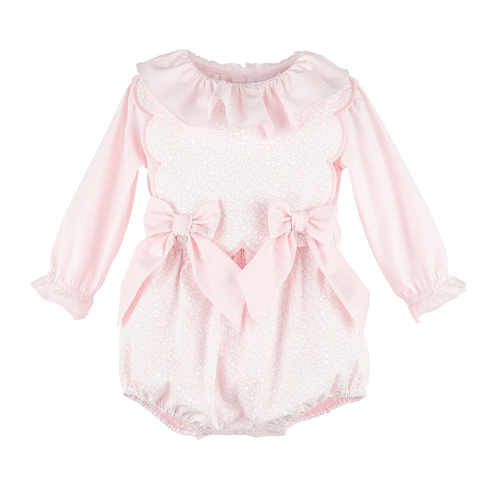 Floral Flurries Scallop Overall Pink