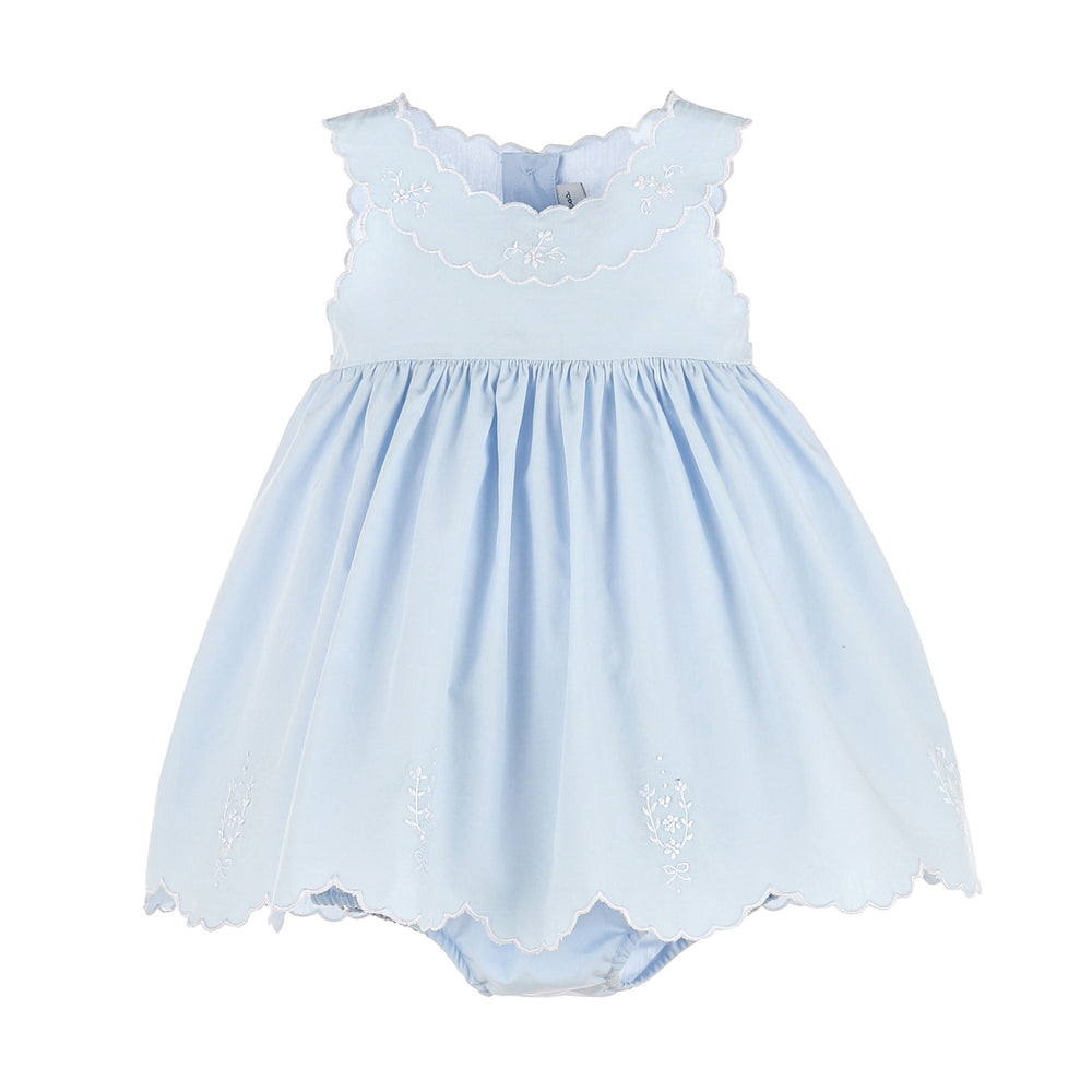 Scalloped Wedgewood Blue Dress