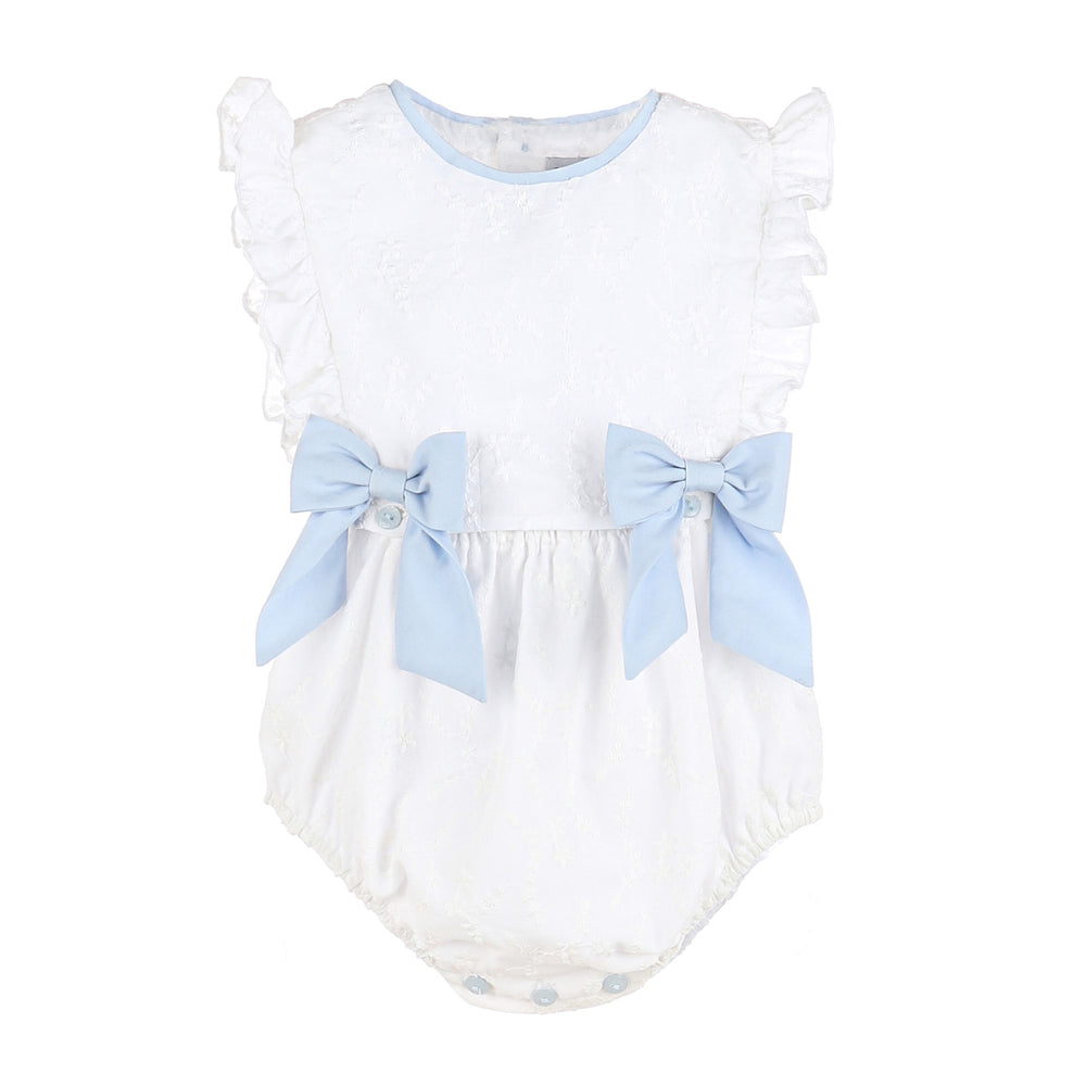 Embossed Bow Overall in Blue