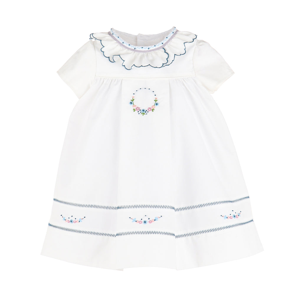 White Lavender Pie Ruffle Dress