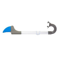 Shark fin snorkel with gray handle on a white background.