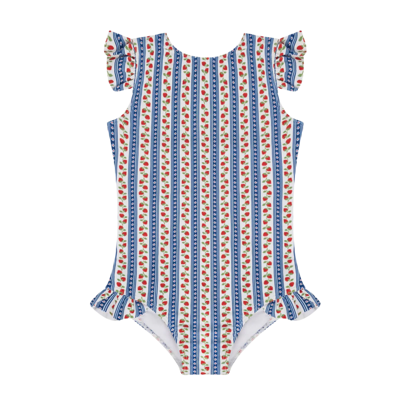 Strawberry Patch Ruffle Sleeve One Piece